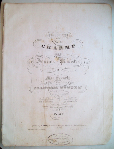 Partitura Antigua C 1820 Piano Airs Favoris  Francois Hunten