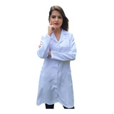 Avental Acinturado Gabardine Branco Médica | Professora Bu64
