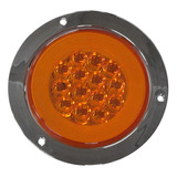 Luz Redonda Ambar 14 Leds Aro Gel Luz Fija/estrobo 4 Pg