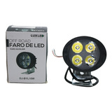 Faro Auxiliar 4 Led Moto Cuatri Auto 10w 12v Blanco Redondo