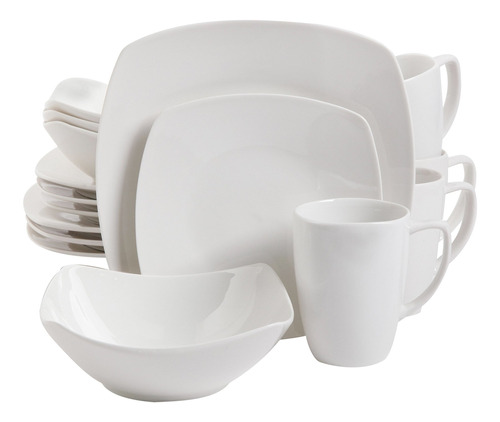 Set Vajilla Porcelana Gibson Zen Blanco (16pcs)