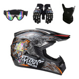 Casco Para Motocicleta Certificado Dot Deportes Con Guantes