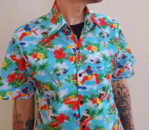 Camisa Hawaiana Estilo Lucky 13, Dickies, Varios Talles