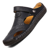 Sandalias De Playa De Cuero Para Hombre