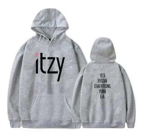 Blusa Moletom Itzy K-pop Integrantes Banda Capuz Bolso