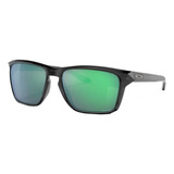 Óculos De Sol Oakley Sylas Standard Armação De O Matter Cor Black Ink, Lente Jade De Plutonite Prizm, Haste Black Ink De O Matter - Oo9448