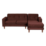 Sofa Chaiselong Der Salerno Tela  Velvet  Chocolate