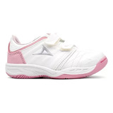 Tenis Escolar Niña Pirma 7005 Blanco Rosa 18 - 21.5 