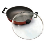 Frigideira Panela Caçarola Wok Antiaderente Com Tampa 30cm