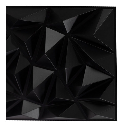 Panel 3d Pvc Decorativo 50 X 50 Cm Diamond D099 Negro 12 Pzs