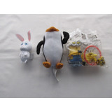 Lote De 3 Muñecos Variados De Mac Donald's: Minions, Pingüin
