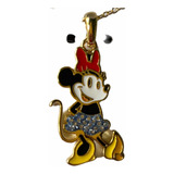 Cadena Y Dije Minnie Disney 100 Años Enchapado Oro 14k Usa