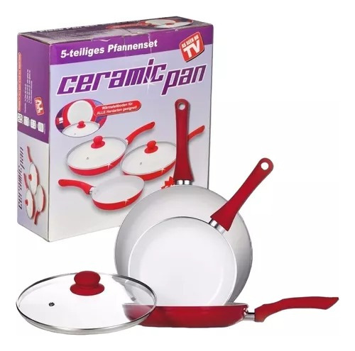 Set X5 Utensilios Cocina Sartenes Cerámica Anti-adherentes