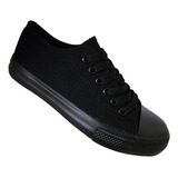 Zapatilla Urbana De lona unisex Casual Negro Completo 7080