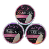 Kit 3 Geis 15g Sioux Hard Uv Led Alongamento Unhas Acrigel