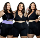 Conjunto Para Academia Feminina Plus Size Kit3 Roupa Fitness