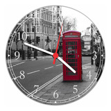 Relógio De Parede Cidade Londres Cabine Tamanho Gg 50 Cm