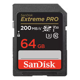 Sandisk Cartão De Memória Sd 64gb Para Câmera 200mb/s U3 4k