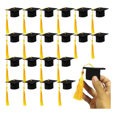 Beayungry 20pz Mini Birrete Sombrero Graduación Con Borla Recuerdos Amarilla | MercadoLibre