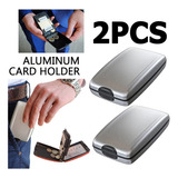 2pcs Estuche Identificación De Metal Con Billetera Aluminio