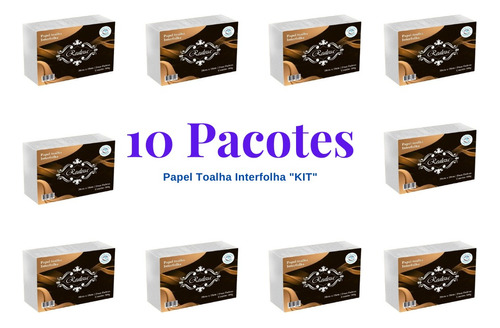 Kit 10 Pacotes Papel Toalha Interfolha Branco Secar As Mãos