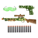 Kit 2 Arminhas Estilo Nerf 13 Dardos Alvo E Óculos Infantil