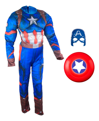 Disfraz Avengers Capitan America Musculos Halloween