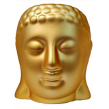 Enfeite Vaso Cabeça De Buda Em Ceramica 8cm - Dourado