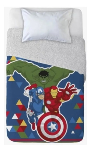 Frazada Polar Sherpa Térmica Avengers 1.5plaza Disney Marvel