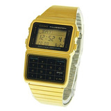 Reloj Casio Gold Tone 25 Memory Calculator Databank Watch L