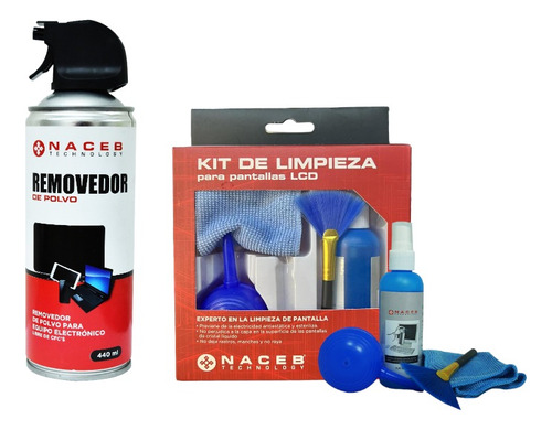 Kit De Limpieza Aire Comprim, Fibra , Liq Y Brocha Pantalla