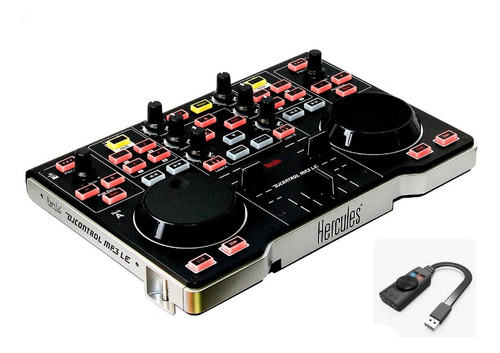 Controladora Mixer Hércules Dj Control Mp3 E2 + Adaptador Fo