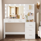 Rovaurx 46.7 Makeup Vanity Table With Lighted Mirror Large