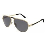 Cartier Ct0101s 001 Aviator Dorado Negro