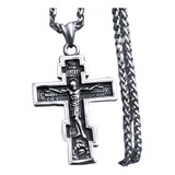 Cruz Jesús Cristo Dije Collar Acero Inoxidable Unisex Fr56yu