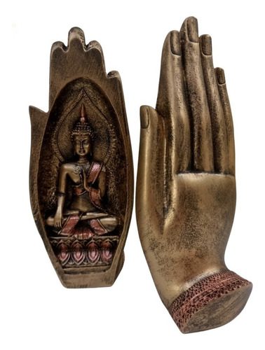 Aparador De Livros Buda Hindu Na Mão Namastê Decorativo 