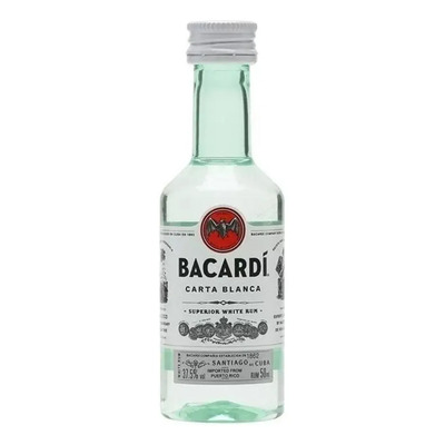 Ron Bacardi Carta Blanca Mini 50 Ml | MercadoLibre