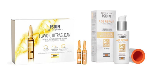 Kit Facial Isdin Flavo-c Ultraglican + Foto Ultra Age Repair