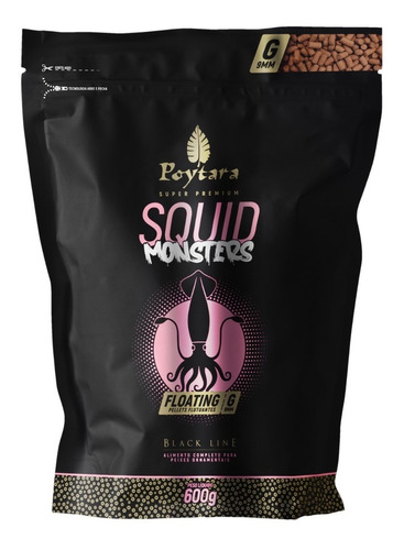 Ração Poytara Black Line Squid Lula Monster Floating - 600g