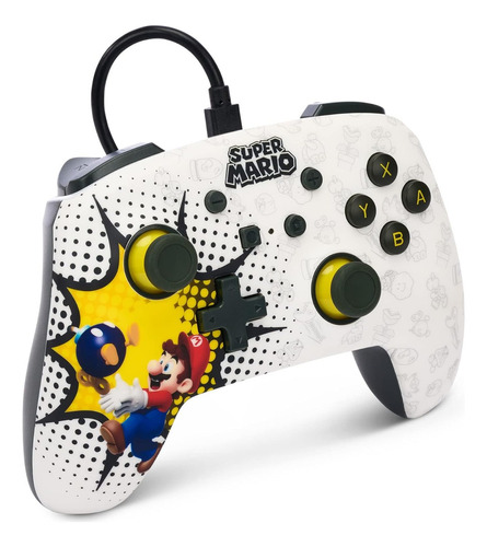 Controle O Joystick Acco Brands Powera Enhanced Wired Controller Para Nintendo Switch Mario Speedster Blanco