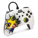 Controle O Joystick Acco Brands Powera Enhanced Wired Controller Para Nintendo Switch Mario Speedster Blanco