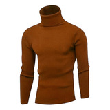 Cacharrel Blusa Tricot Lã Masculina Canelada Gola Alta R:765