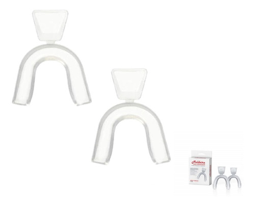 Moldeira Silicone Termomoldável Clareamento Dental 1 Par