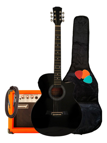 Guitarra Sunset Electroacústica Fk40  + Funda + Amplificador