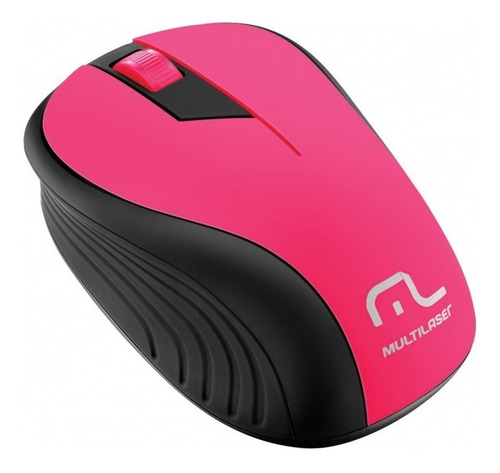 Mouse Sem Fio Multilaser  Office Mo214 Rosa E Preto