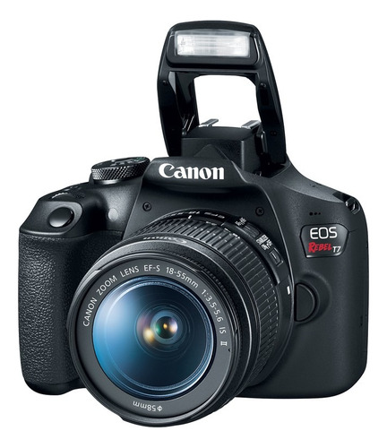  Canon Eos Rebel T7 Plus Kit + 18-55mm Efs Dslr Cor  Preto