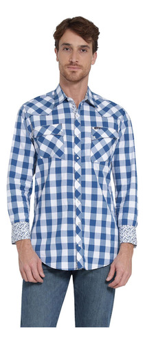 Camisa Vaquera Hombre Wrangler Slim Fit Manga Larga 4bc