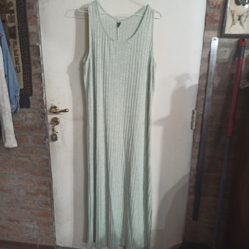 Vestido Morley Largo Syes 52 Verde Aguaapliques Espalda Flor