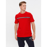 Polera Monotype Stripe Logo Rojo Tommy Hilfiger