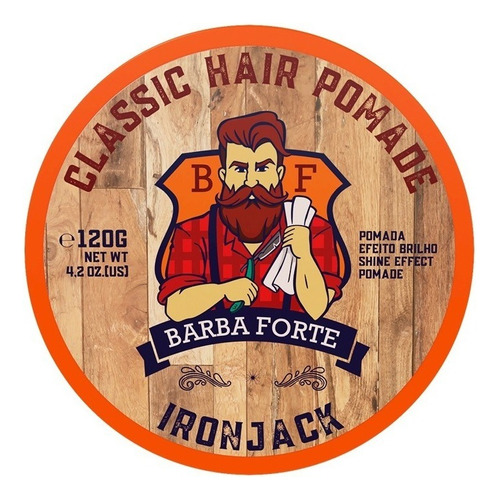 Pomada Clásica Efecto Brillo Ironjack Barba Forte 120 Gr